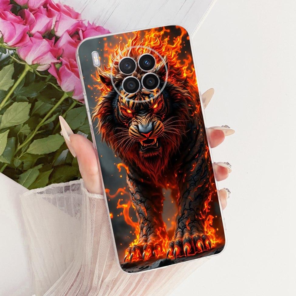 Cover For Huawei Nova 8i Case Cute Cat Fashion Butterfly Funny 2D Painted Casing NEN-L22 NEN-LX1 NEN-LX3