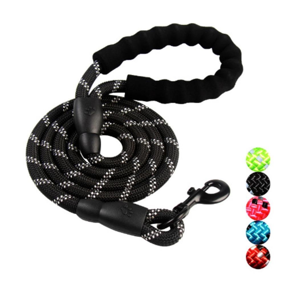 Комплект поводка для домашней собаки Светоотражающая нейлоновая круглая веревка Регулируемый поводок для собаки