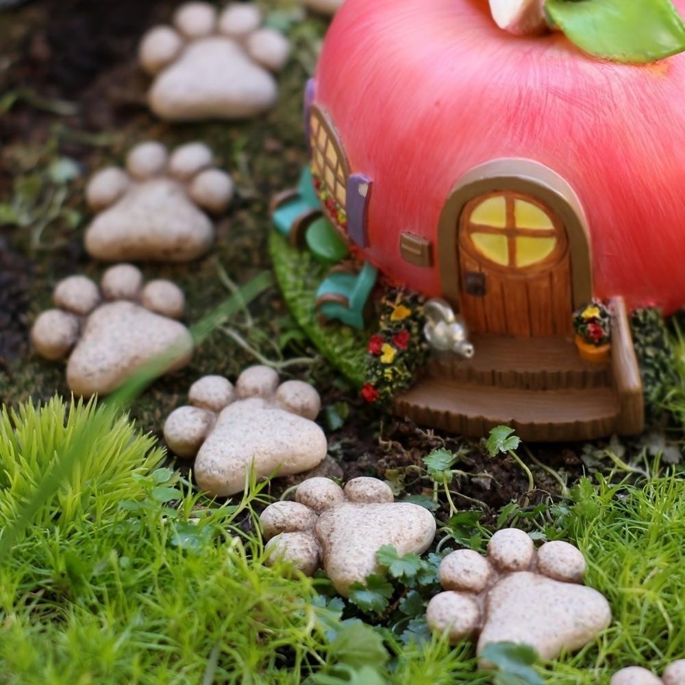 20pcs Landscaping Flowerpot Decoration Resin Cat Claw Ornaments Cat Paw Stepping Stones Pathways