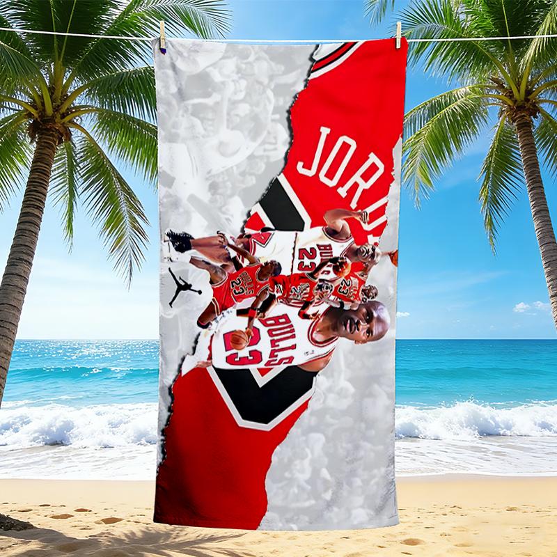 1Pc Jordan'S Legacy Basketball Beach Towel Quick Dry Multiuse For Beach Pool Gym Yoga Home Travel Christmas Halloween Xmas Gift S1185