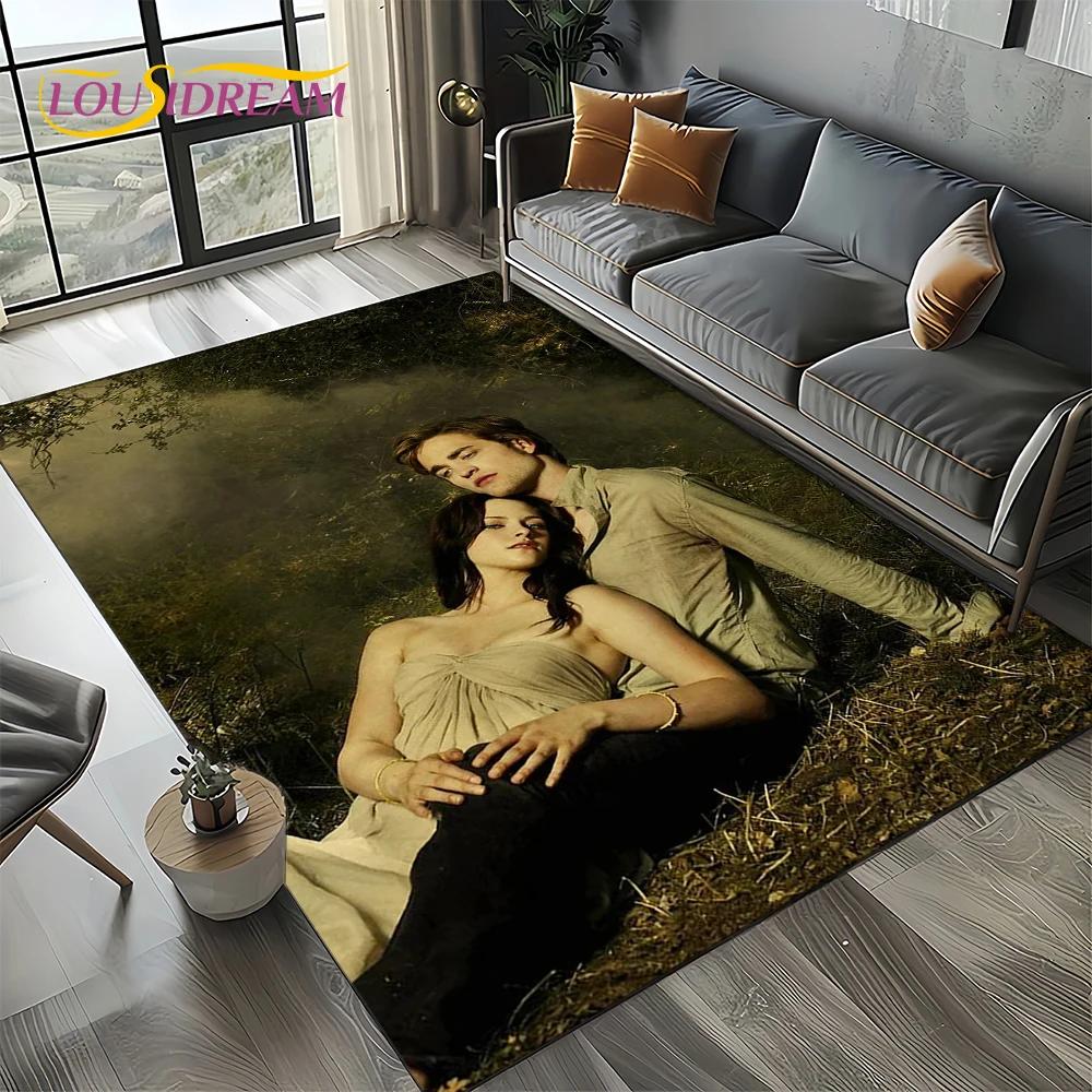 Twilight Saga Series Edward Bella Movie Carpet Rug for Living Room Bedroom Home Sofa Decoration,Kids Area Rug Non-slip Floor Mat