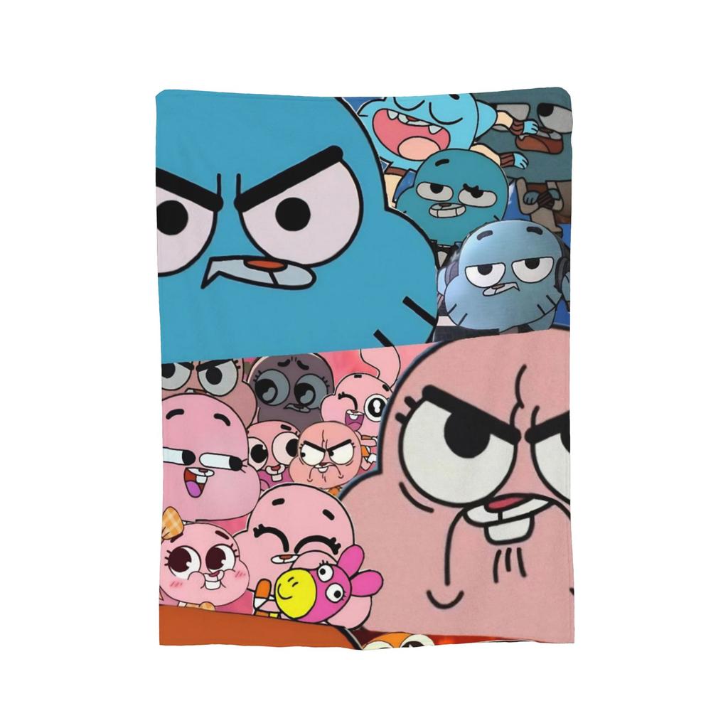 Gumballs Face Flannel Blanket Customized Throw Blanket for Home 150*125cm Plush Thin Quilt,