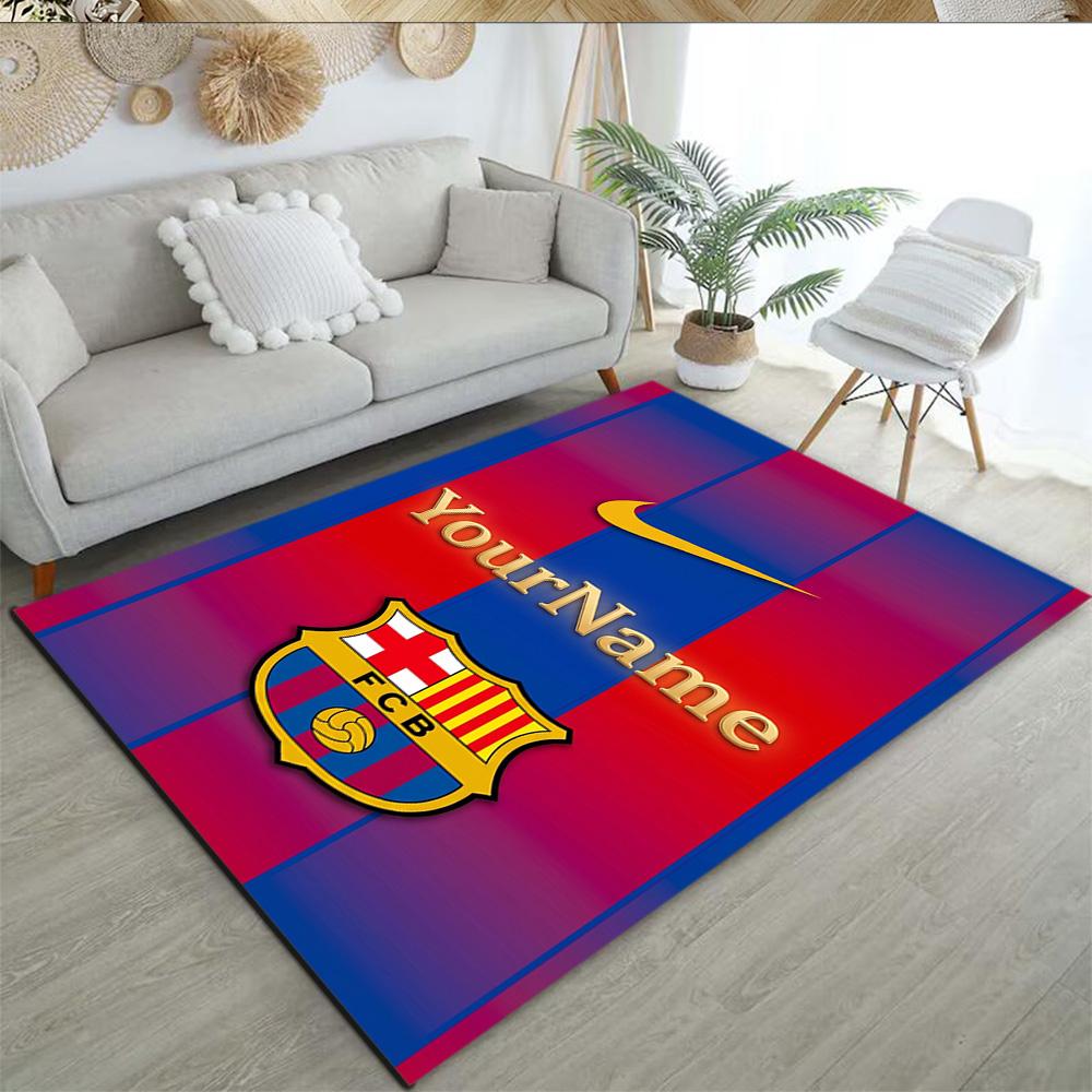 Fc Barcelona Personalized Name Area Rug Perfect for Outdoor Dining Room Entryway Hallway Anti-slip Rug Decorate Offices Wedding Party Gift