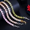 WWJ High Quality Golden Color Round Cubic Zirconia Tennis Bracelets