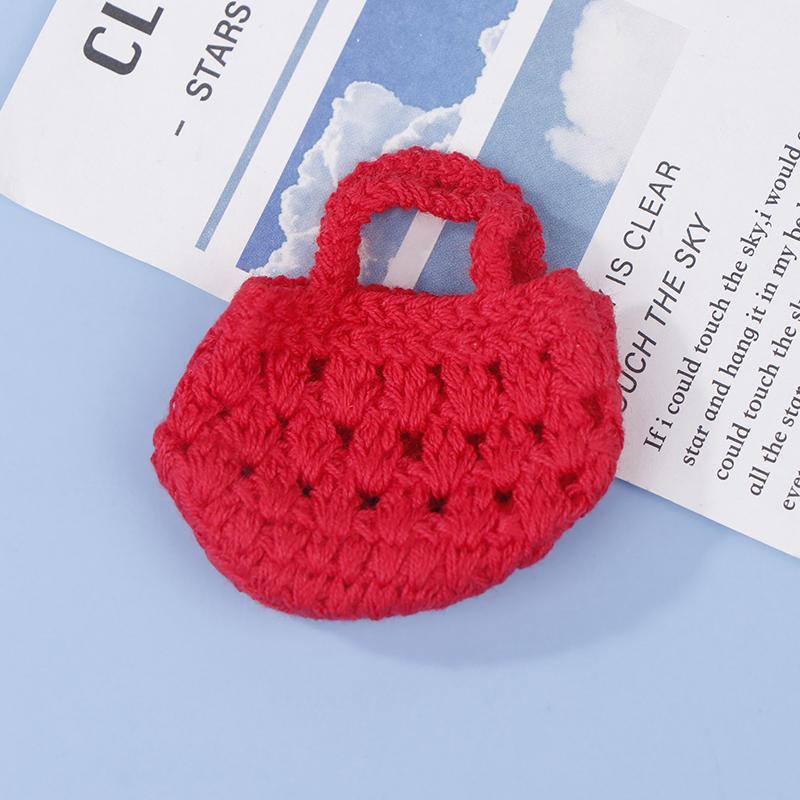 Милая мини-кукла с полой маленькой сумкой, аксессуары для вязания крючком из шерсти, кукла из хлопка, украшение BJD