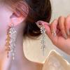 New Statement Rhinestone Long Tassel Earrings For Women Luxury Wedding Butterfly Drop Dangle Earrings Vintage Party Jewelry Gift