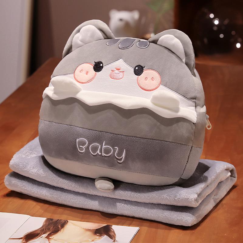 Подушка-одеяло 3 в 1 с рисунком: Грелка для рук, поддержка талии и одеяло для сна в офисе или на диване