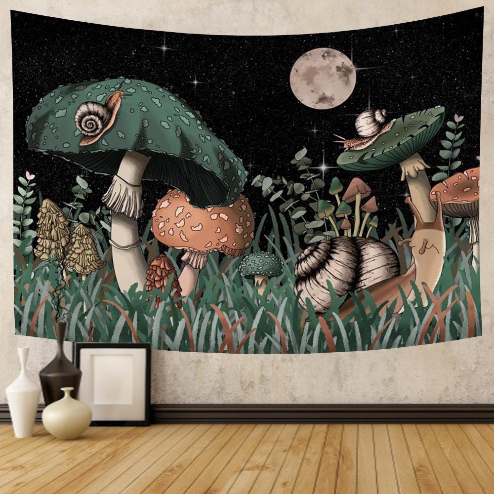 Fairy Tale Forest Tapestry Wall Hanging Fantasy Magic Mushroom Aesthetic For Kids Girls Bedroom Living Room Dorm Party Decor