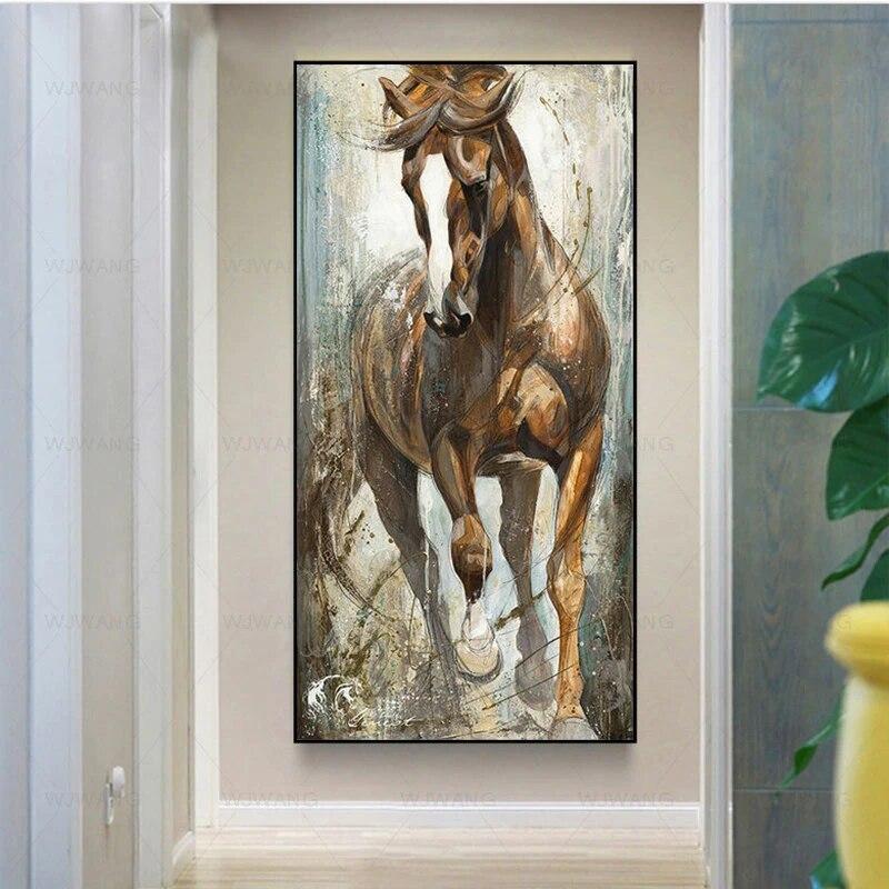 Modern HD Abstract Running Horse Canvas Painting Wall Art Picture Canvas Poster and Prints For Living Room Home Decor No Frame