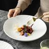 Qinkai Nordic Stone Pattern Ceramic Deep Dinner Plate