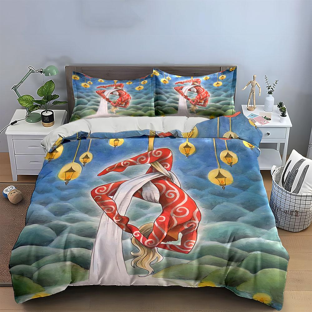 Graceful Aerial Acrobat Design Bedding Duvet Cover Set Duvet Cover Pillowcases (1*Duvet Cover 2*Pillowcases, without duvet insert)
