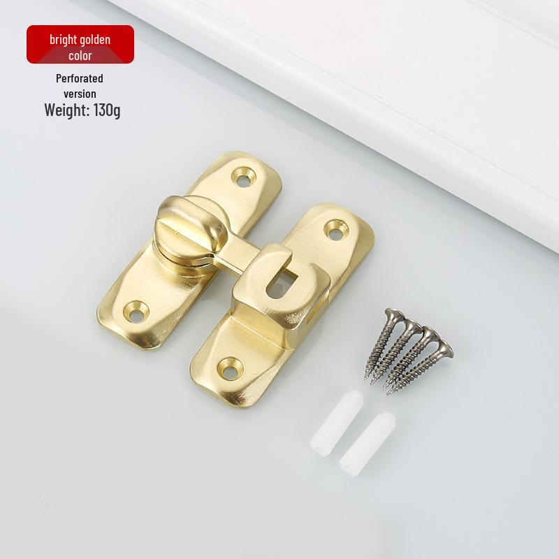 Thickened Zinc Alloy No-Drill 90° Door Latch & Sliding Bolt Lock