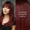 HAIRCUBE прямые винно-красные синтетические парики для женщин длинный парик из натуральных волос с челкой косплей Хэллоуин термостойкие искусственные волосы