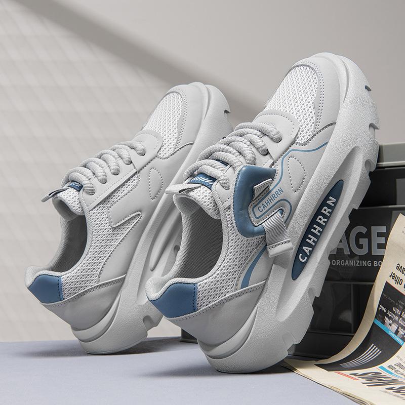 Мужскую обувь можно носить в любое время года, новая модная универсальная дышащая шнуровка с круглым носком, на толстой подошве, спортивная и для отдыха, цветная, удобная