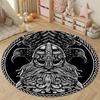 Nordic Round Abstract Multicolor Floor Rug, Non-Slip Floor Mat for Nursery