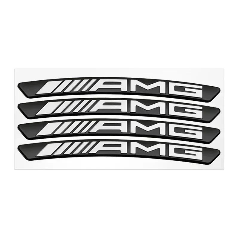 Aluminum Car Wheel Hub Badge Tire Rim Stickers Decoration Accessories For Mercedes Benz AMG W206 W204 W205 W212 W213 W221 W222  z16