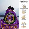 Customiz Name Personality Omega Psi Phi  Blanket Soft &Warm Sofa Office Bed Travel Lunch Break Blanket, Gift Suitable All Seasons