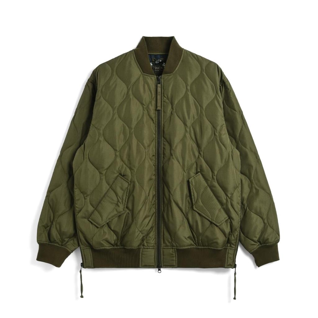 Taion Unisex Military Down Jacket Dark Size M MA-1 111M1ML-1 Olive,