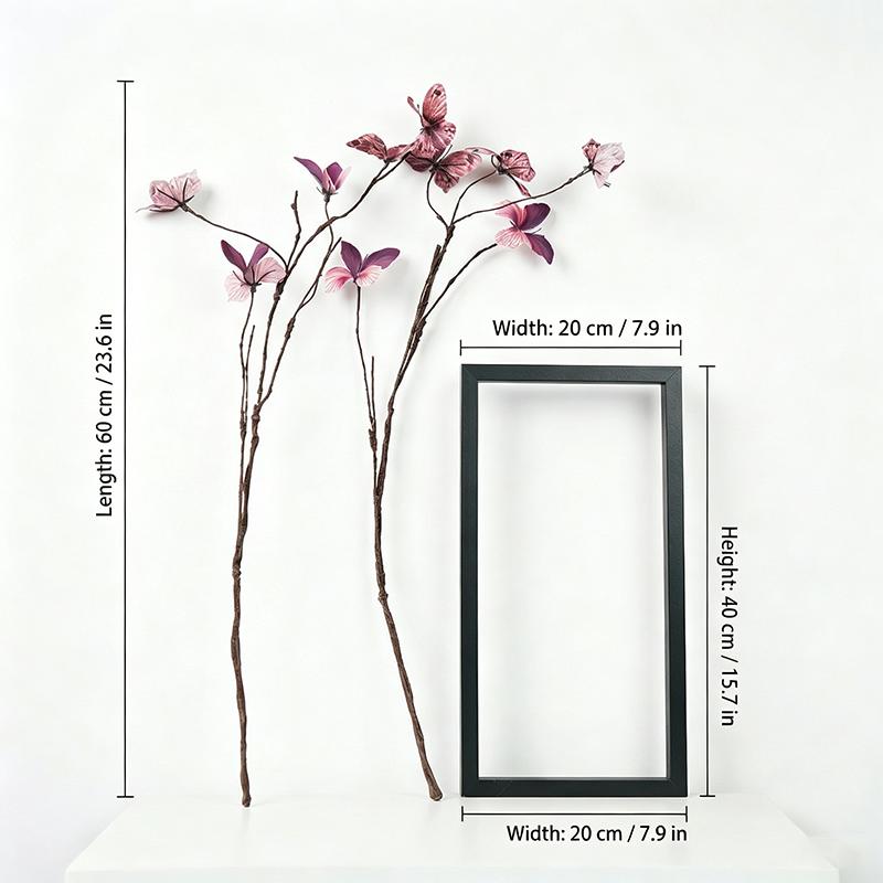 Dead Branch Butterfly Artificial Flower Simulation Ornament for Wedding Home Landscape Soft Furnishing Photography Scene Decoration Supplies