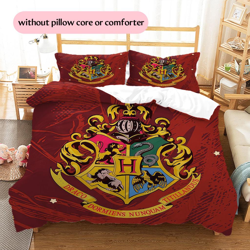 Harry Potter2 Pattern Bedding Quilt Set Home Decoration Gift (1 * duvet cover + 2 * pillowcase without core)
