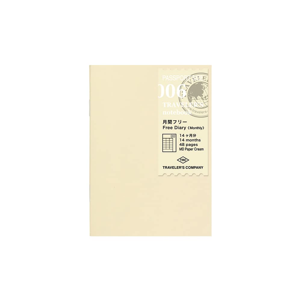 Traveler’s Notebook Monthly Passport-Size Refills, 14326006, 2 Refills