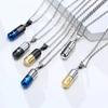 Stainless Steel Capsule Pill Pendant Necklace Can Open Drift Bottle Pendant Hollow Pill Necklace