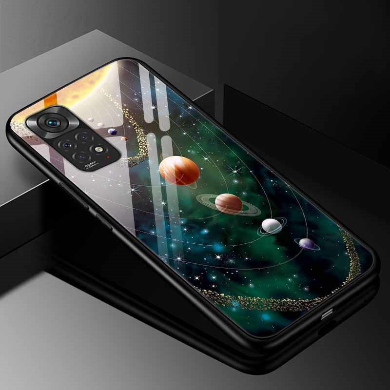 For Xiaomi Redmi Note 11s Case Tempered Glass Fashion Cover for Redmi Note 11 Pro 5G Global Note11 Case, 9s 10s Bumper Note11s