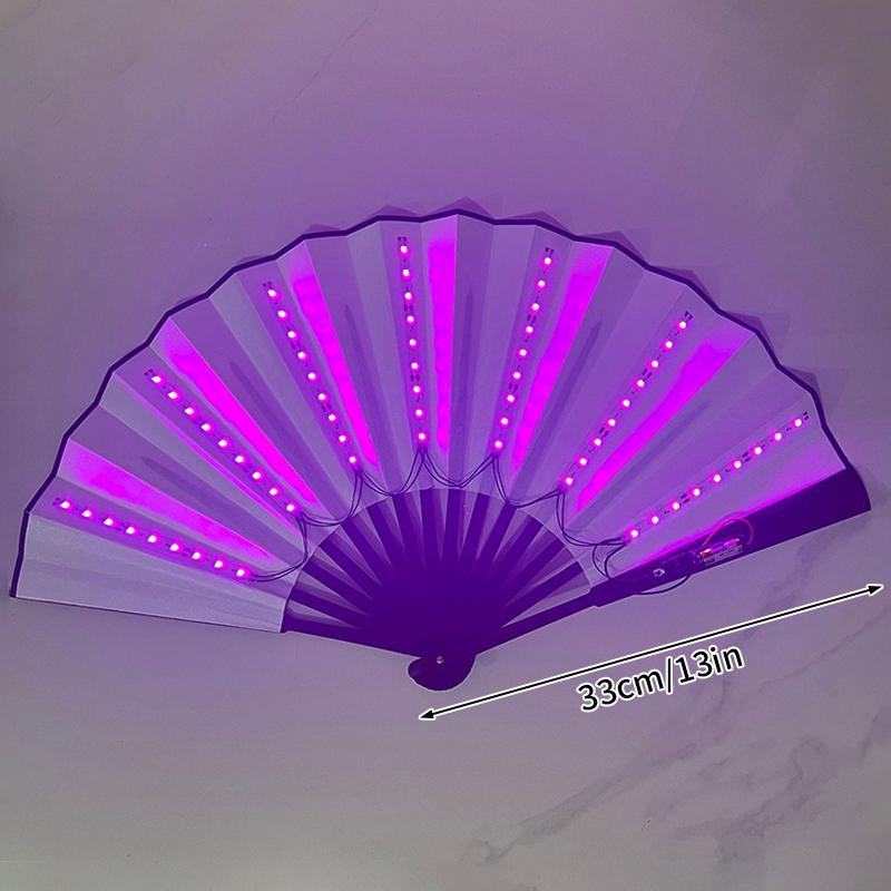 LED Wedding Hand Fans Dance Fan for Women Custom Wedding Fan Folding Hand Fan for Women Glow Fan Glow In Dark Abanicos Para Boda
