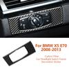 For BMW X5 E70 X6 E71 2008-2013 Car-styling Carbon Fiber Car Headlight Switch Frame Decorative Sticker Interior Auto Accessories