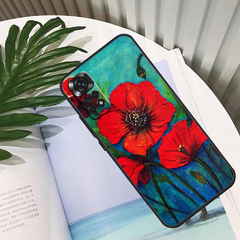 Poppy Flower Bloom For Xiaomi Redmi 10C 9C 12C 10A 9T Case For Redmi Note 12 8 9 10 11 Pro 9S 10S 11S Cover