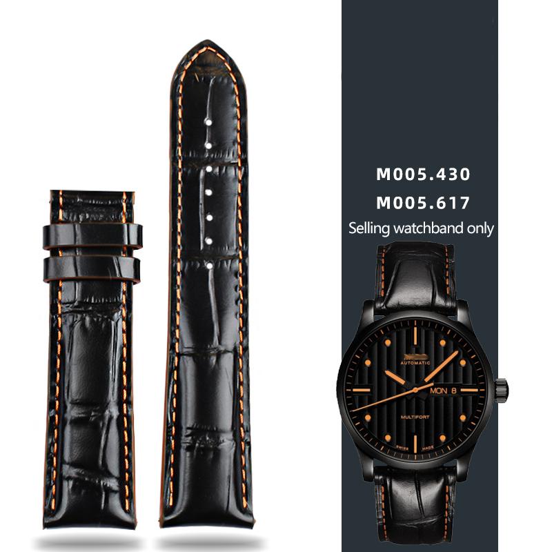 Кожаный ремешок для Mido Helmsman m005 Оранжевый Руль m005614 m005430A Мужская часовая цепочка с браслетом-бабочкой 22 мм 23 мм