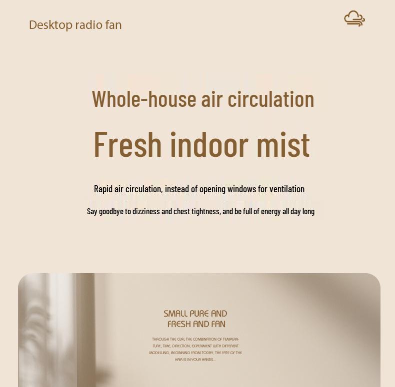 Portable Electric Fan for Home, Office, and Dorm - Powerful Air Circulation, Desktop Design