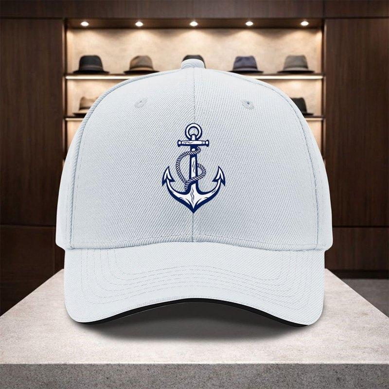 Adjustable Snapback Baseball Cap With Anchor Rope Nautical Design Lightweight Dad Hat Suitable For Men Women Unisex For A