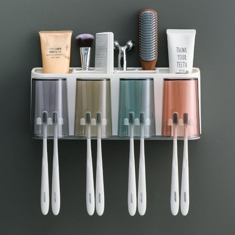 Полка для зубных щеток, без перфорации, чашка для полоскания рта, чашка для чистки зубов, устройство для выжимания зубной пасты, чашка для зубной щетки, набор чашек для зубов
