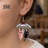 Cute Animal Dangle Drops 1 Pair Cat Drop Earrings for Women, 2D Acrylic Cartoon Kitten Casual Daily Wear Jewelry Hang on Clothes Hanger Earrings,
