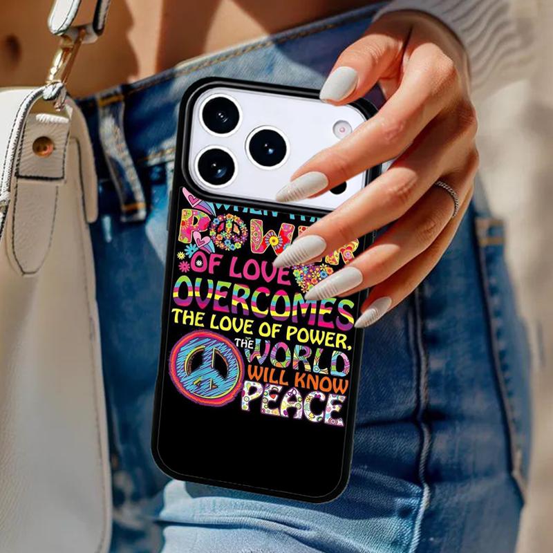 Hippy Peace Bus Cat Phone Case For iPhone 17 Air 14 15 13 12 Max Cover For Apple 14 15 16 16e 11 Pro Max Plus