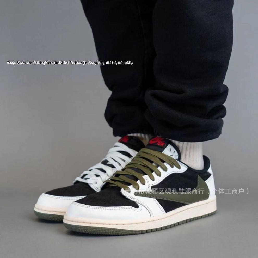 Кроссовки AJ1 Reverse Swoosh Низкие - Совместный бренд Унисекс Ретро Баскетбольные Кроссовки