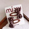 2Pcs/Set Sweet Coffee Color Baby Girl Hair Clips Cotton Dot Spot Hairpin Kid Tartan Plaid Prints Bow Barrettes Kids Hair Accessories
