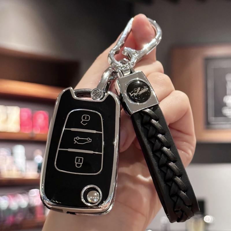Чехол для автомобильного ключа, держатель для ключей с кожаным шнурком для ключей для Hyundai i10 i20 ix20 i30 ix35 для Kia Ceed Soul Sportage Venga