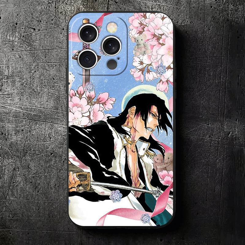 Bleach Кучики Бьякуя Мягкий чехол для телефона для iPhone 16 16E 17 Air 15 Pro Max 14 Plus 13 Mini 11 12 7 Черный чехол Задняя панель