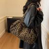 Сумка на плечо с леопардовым принтом, большая вместимость, сумка-тоут для поездок