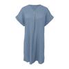 Women's New Short Sleeve V-neck Solid Color Pullover Comfortable Casual Button Dress