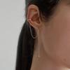 [14K] Mini Opal Chain Ear Cuff Earrings
