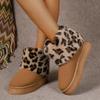 Модные новые зимние сапоги с леопардовым принтом, женские нескользящие короткие сапоги на толстой подошве, женские зимние теплые удобные плюшевые ботильоны