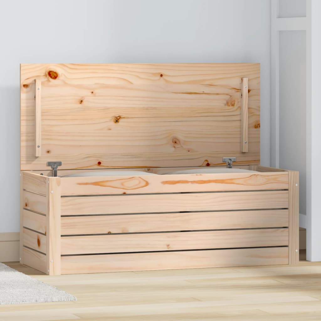 Storage Chest 89 x 36.5 x 33 cm Solid Pine Wood