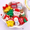 Resin Kawaii Colorful Santa Trees Elk Snowman Bells Star Flatback Cartoon Christma Figurine 10PCS Scrapbook DIY Decor Crafts