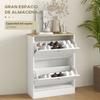 Shoe Cabinet, 2 Doors, Adjustable Shelves, for 12 Pairs, 60x23.5x80cm, White