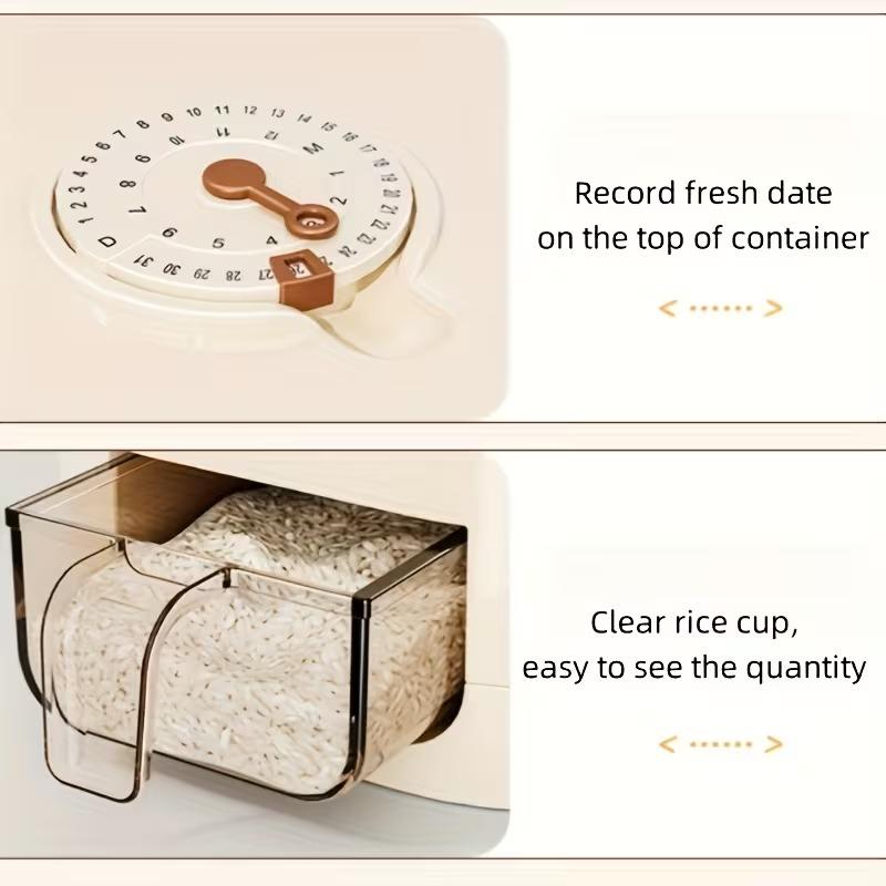 5kg/10kg High Capacity Automatic for Rice Dispenser with Cup,Moisture-proof and Sealed Rice Storage Container,Kitchen Essentials