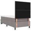 Upholstered Box Spring Bed with Adjustable Headboard Taupe 100 x 200 cm