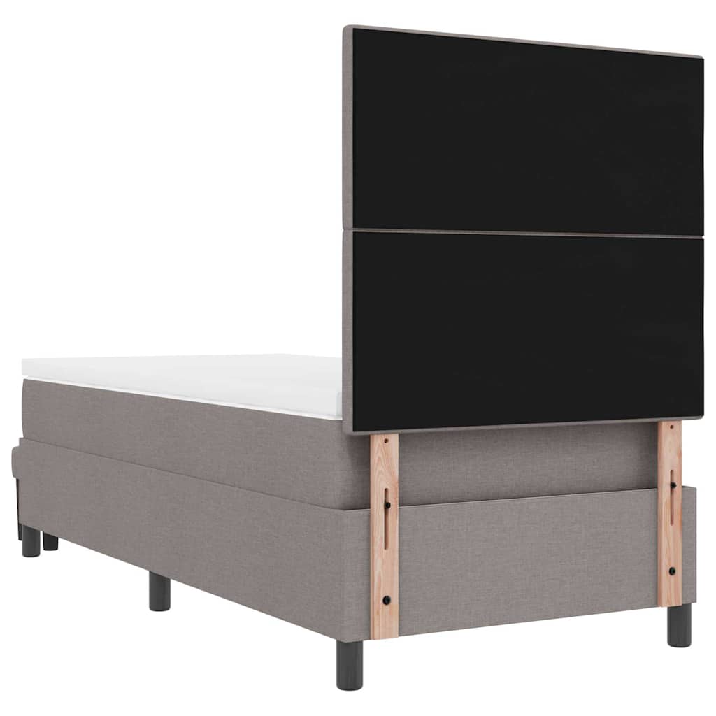Upholstered Box Spring Bed with Adjustable Headboard Taupe 100 x 200 cm